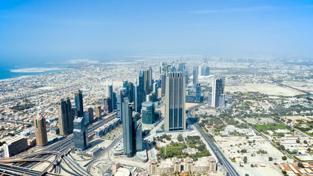 top view of dubai city