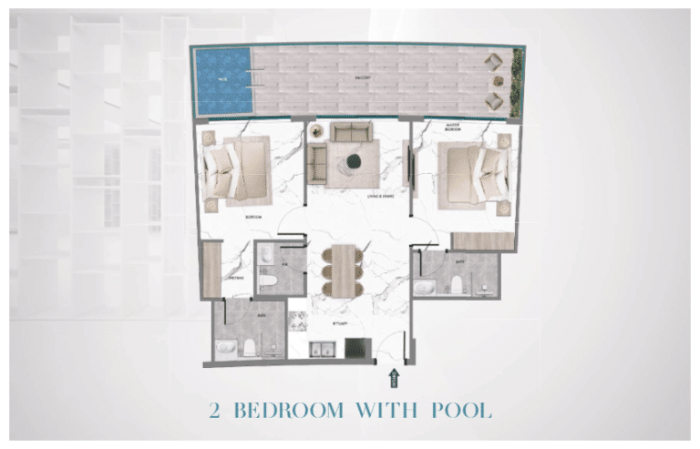 samana barari heights 2bd with pool