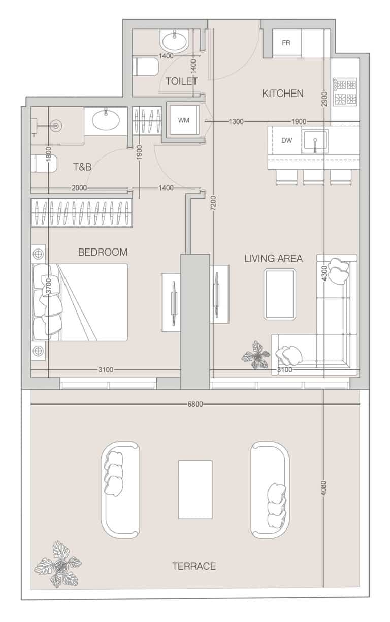 object1 the f1fth tower 1 BHK TYpe a