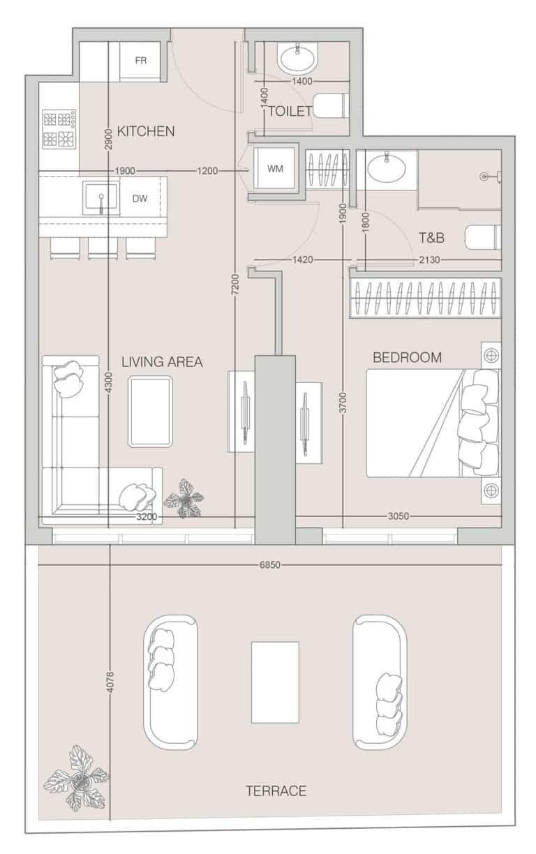 object1 the f1fth tower 1 BHK TYpe B