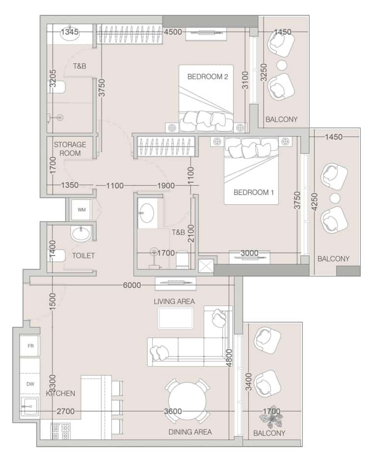 OBJECT1 the f1fth tower 2 bhk type b