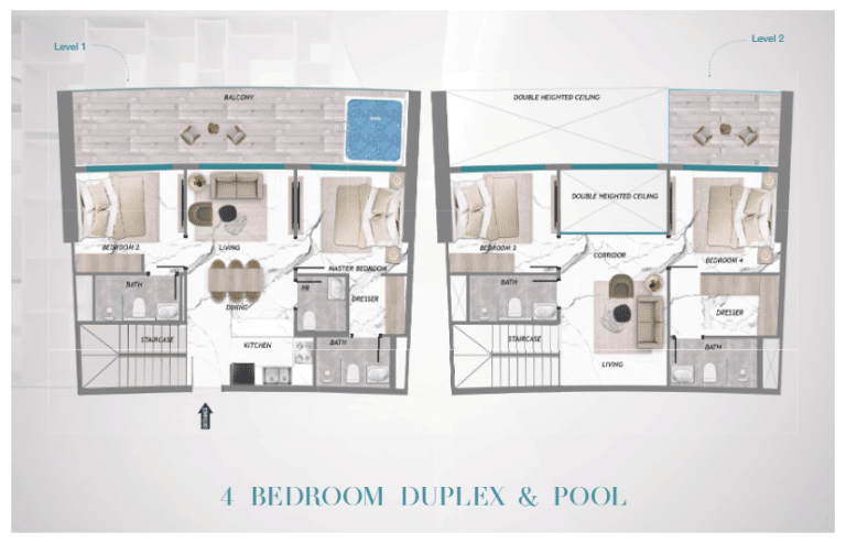 samana barari heights 4 bd duplex and pool