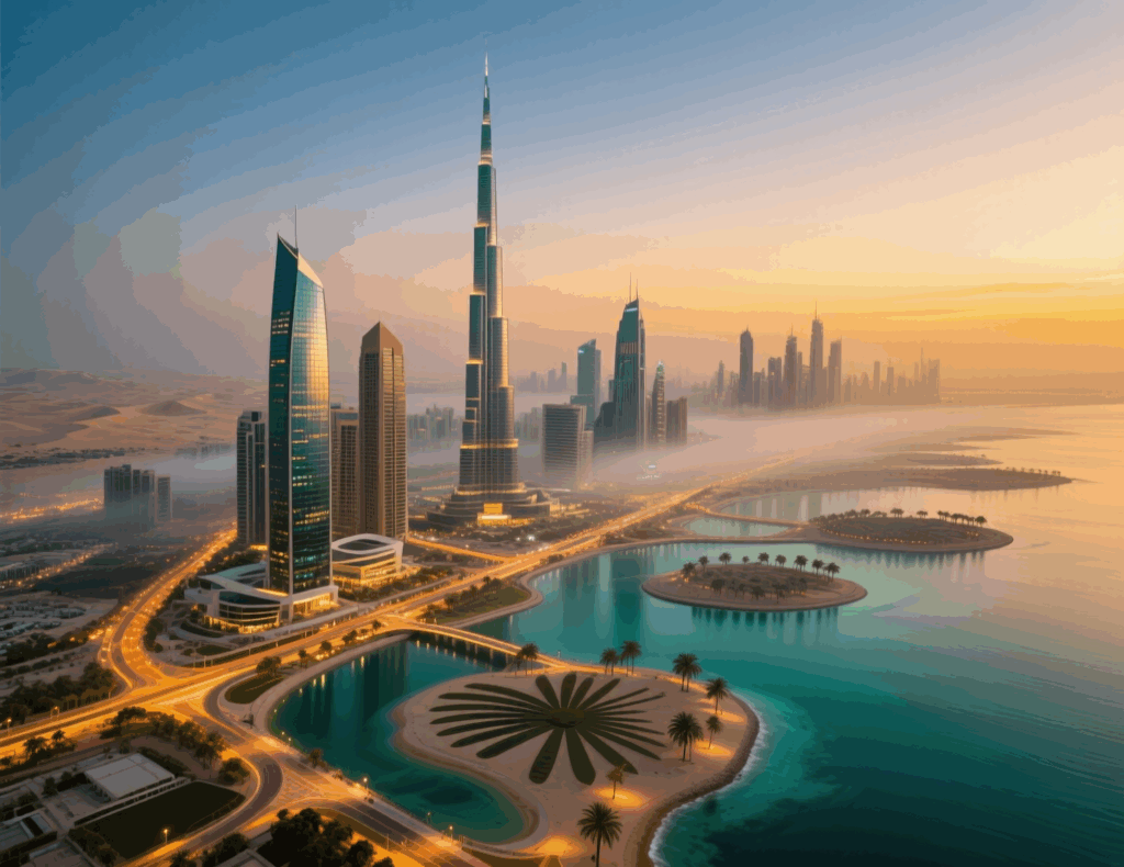 view od dubai from top