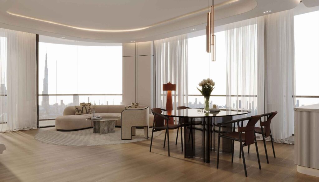 Binghatti sky terraces living area