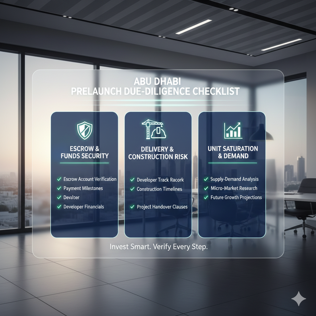 A Practical Prelaunch Due-Diligence Checklist for Abu Dhabi (Escrow, Delivery Risk, Unit Saturation)