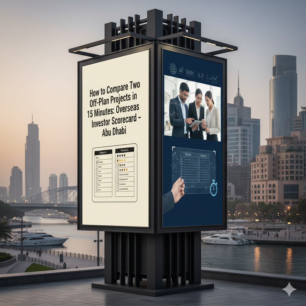 How to Compare Two Off-Plan Projects in 15 Minutes: A Simple Overseas Investor Scorecard - Abu Dhabi