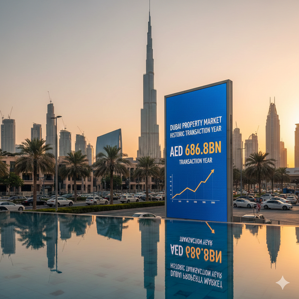 Dubai's real estate hit a record AED 686.8bn in 2025
